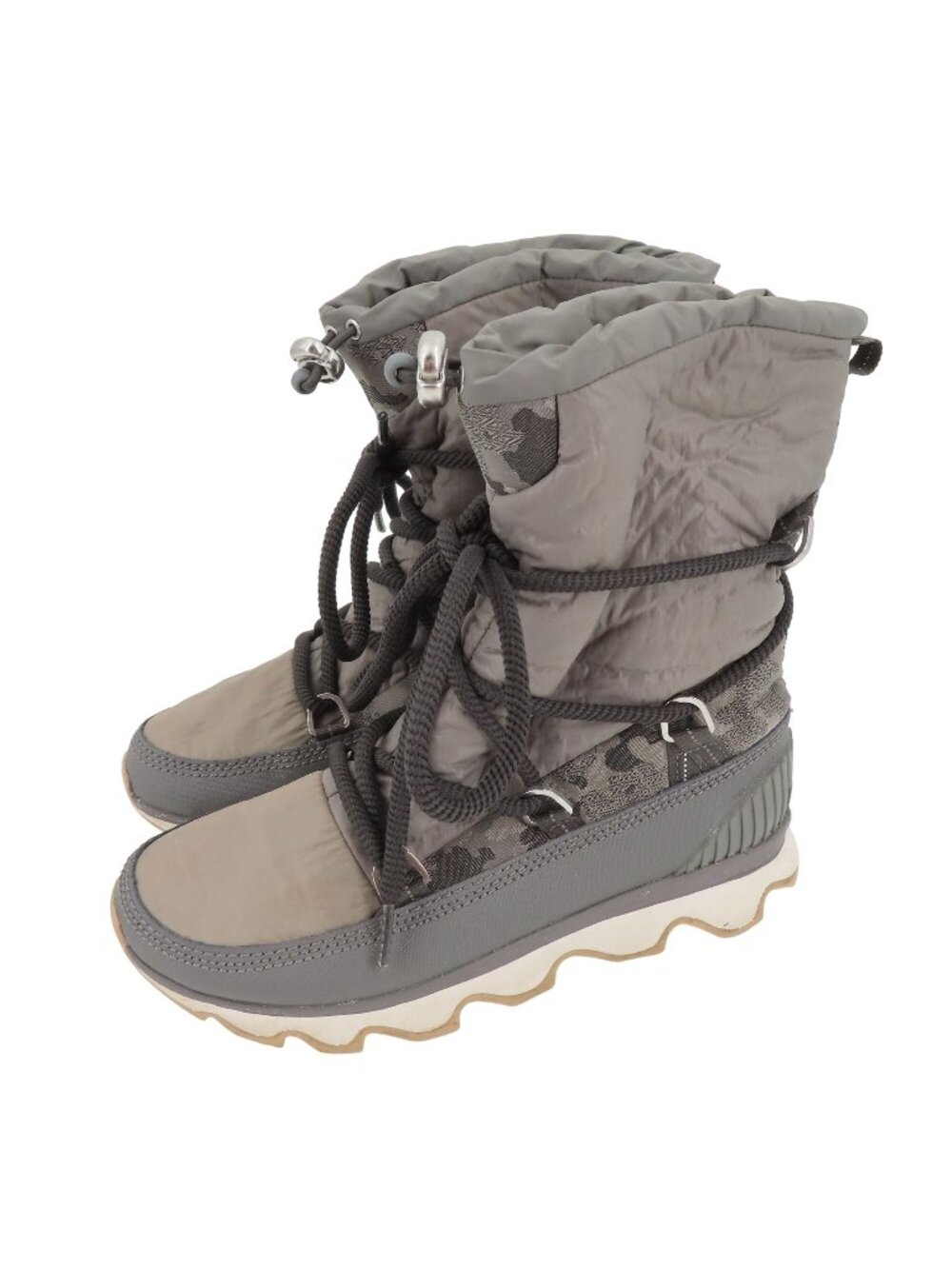 Sorel Women 8.5 Kinetic Lace up Boot Quarry Gray NL3101-052 Winter Waterproof